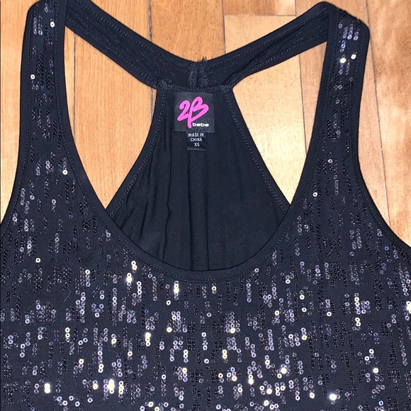 2B Bebe sequinned Racerback tank top - Picture 4 of 6